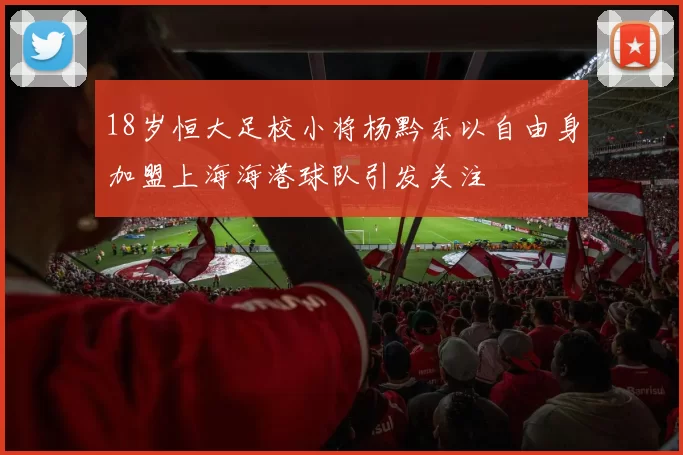 18岁恒大足校小将杨黔东以自由身加盟上海海港球队引发关注
